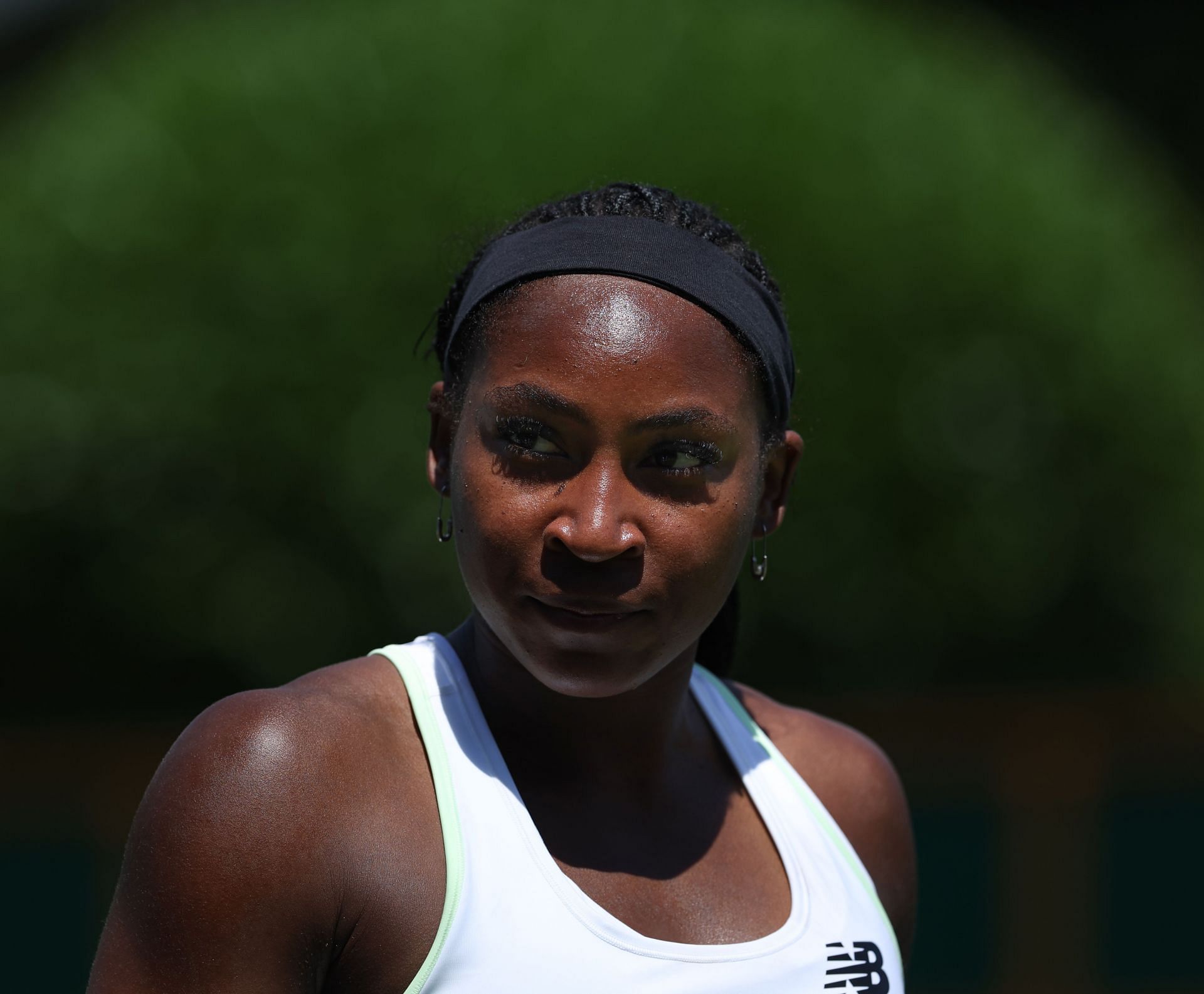 Coco Gauff during a practice session at the 2025 Wimbledon Championships (Source: Getty)